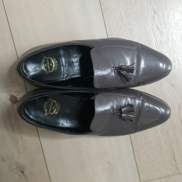 Florsheim Vintage Mens grey leather slip on with tassel sz 10.5 C main image 7